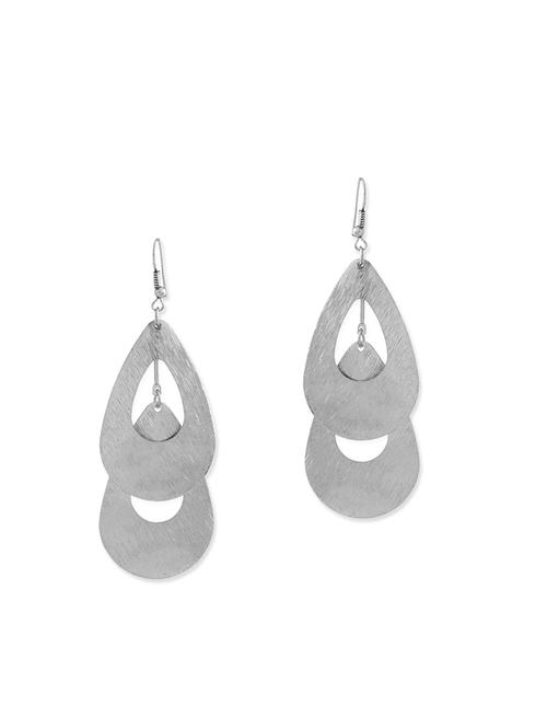 silver metal drop earring - 12113922 - Very Small Image - 1