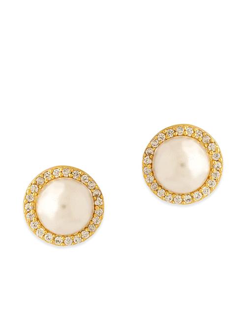 gold brass studs earring - 12113962 - Very Small Image - 1
