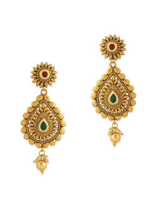 gold copper drop earring - 12113965 - Very Small Image - 1