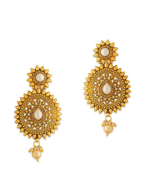 gold copper drop earrings - 12113968 - Very Small Image - 1