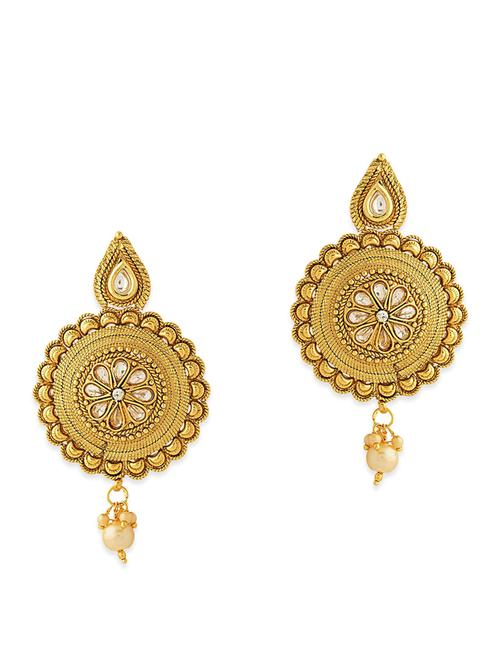 gold copper drop earring - 12113972 - Very Small Image - 1