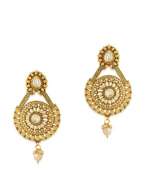 gold copper drop earrings - 12113980 - Very Small Image - 1