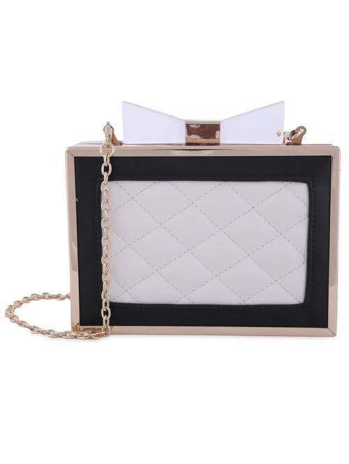 multicoloured quilted bow-detailed box clutch - 1211457 - Very Small Image - 1
