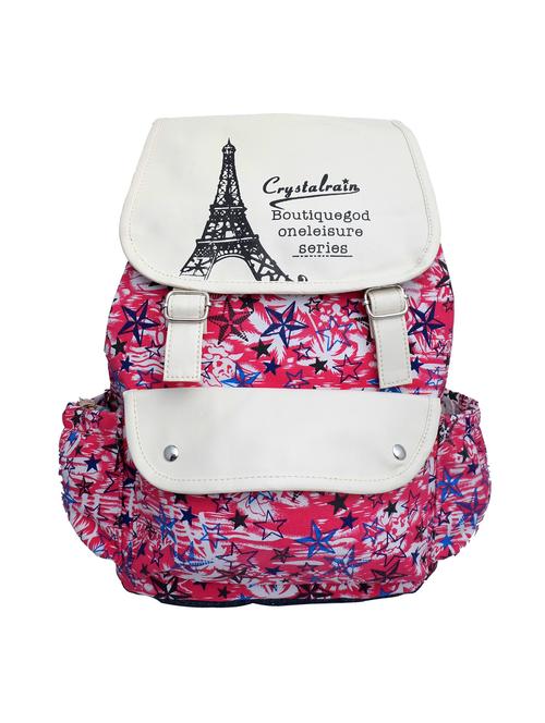 pink canvas printed backpack - 12116447 - Very Small Image - 1