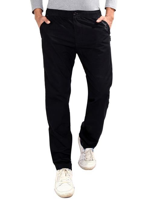 black cotton jogger casual trousers - 12116948 - Very Small Image - 1
