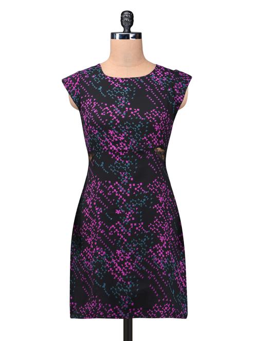 Multicolored Polycrepe Printed Dress - 1212031 - Very Small Image - 1