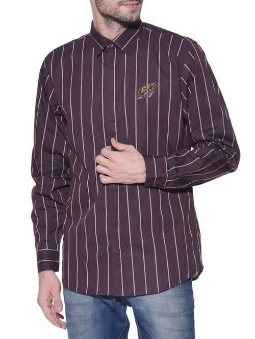 brown cotton casual shirt - 12125106 - Very Small Image - 1