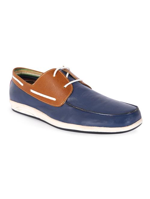 blue leather lace up shoes - 12125162 - Very Small Image - 1