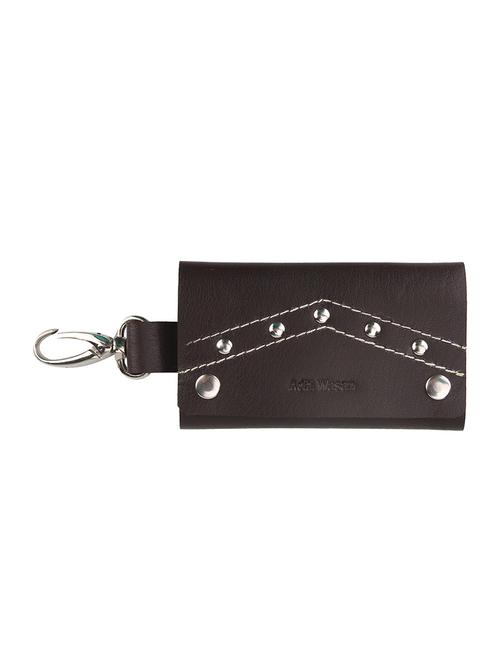 genuine leather brown key holder pouch - 12125996 - Very Small Image - 1