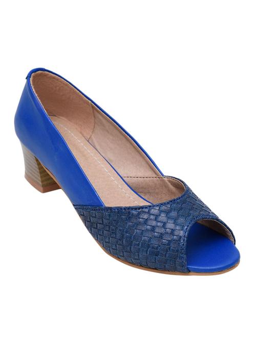 blue leatherette slip on sandal - 12127283 - Very Small Image - 1