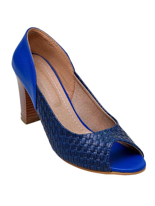 blue leatherette slip on sandal - 12127290 - Very Small Image - 1
