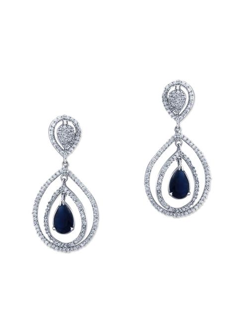 blue brass drop earring - 12130429 - Very Small Image - 1