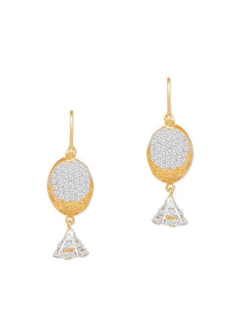 white brass drop earring - 12130435 - Very Small Image - 1