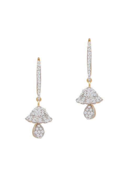 white brass drop earring - 12130438 - Very Small Image - 1