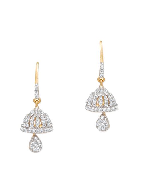 white brass drop earring - 12130440 - Very Small Image - 1