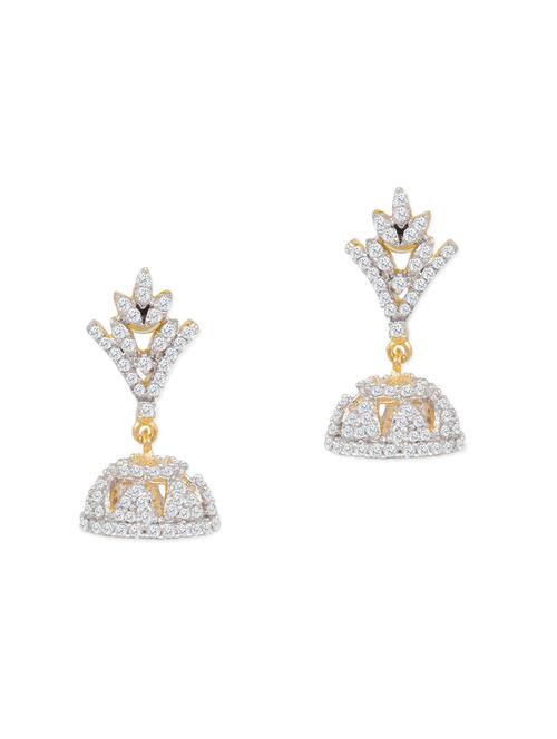 white brass drop earring - 12130444 - Very Small Image - 1