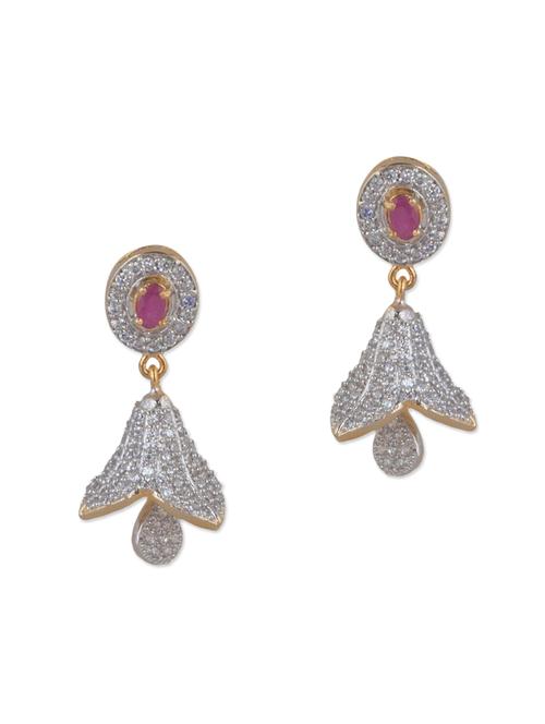 white brass drop earring - 12130458 - Very Small Image - 1