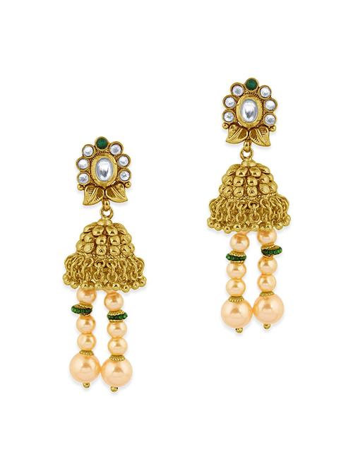 gold brass drop earring - 12130495 - Very Small Image - 1