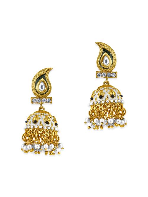 gold brass drop earring - 12130497 - Very Small Image - 1