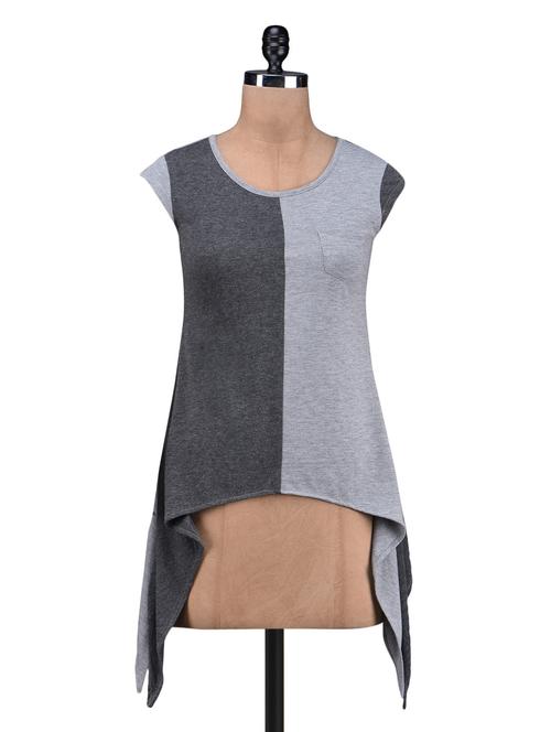 grey cotton short sleeve top - 1213050 - Very Small Image - 1