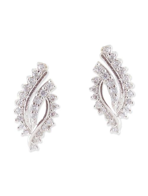 white brass drop earring - 12130521 - Very Small Image - 1