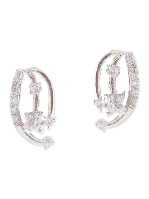 white brass drop earring - 12130522 - Very Small Image - 1