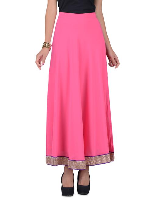 pink polygeoregtte laced skirt - 1213064 - Very Small Image - 1