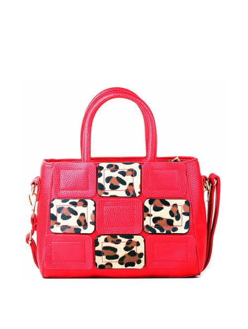 pink leatherette textured handbag with sling - 12131516 - Very Small Image - 1