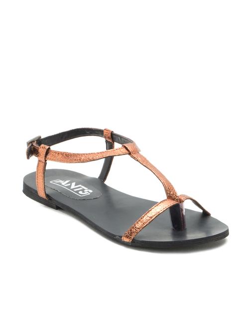 copper pu tstrap sandals - 12133054 - Very Small Image - 1