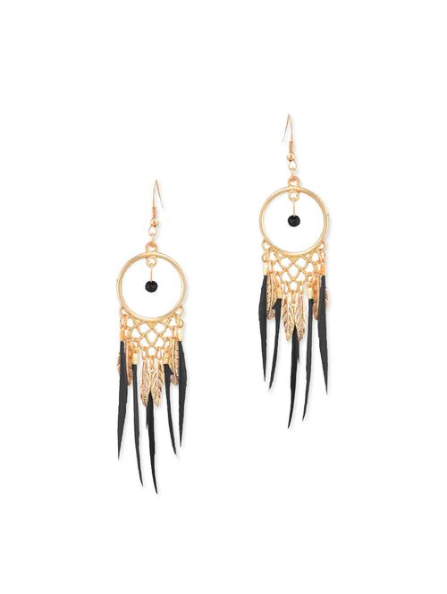 black metal drop earrings - 12137647 - Very Small Image - 1