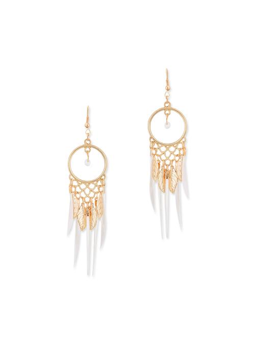 white metal drop earring - 12137651 - Very Small Image - 1