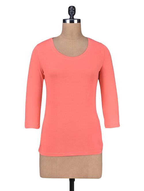 solid coral cotton top - 1213894 - Very Small Image - 1