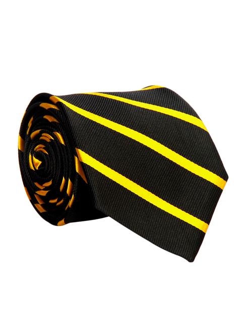 yellow black color, micro fiber neck tie - 12140056 - Very Small Image - 1