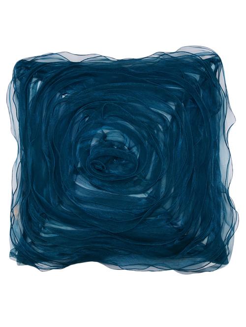 shibori designs organza rose square cushion cover in brown color - 12143994 - Very Small Image - 1