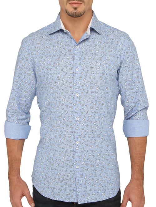 blue linen casual shirt - 12144103 - Very Small Image - 1