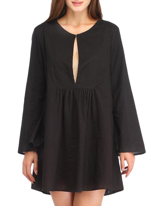 black cotton dress - 12151287 - Very Small Image - 1