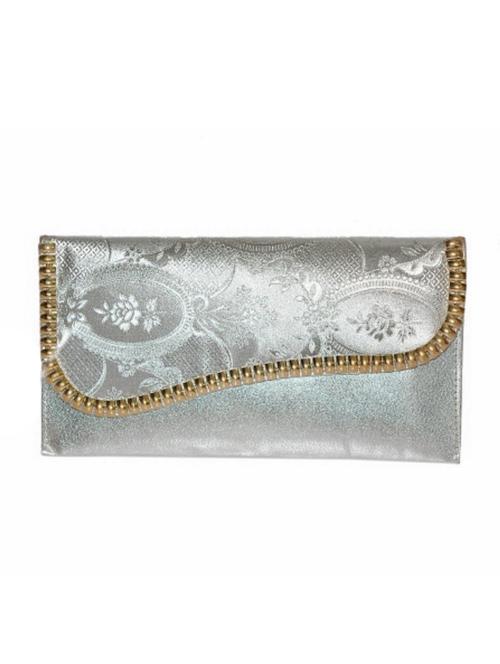 silver leatherette clutch - 12151456 - Very Small Image - 1