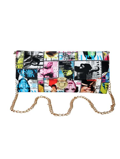 multi colored synthetic leather clutch with sling - 12151705 - Very Small Image - 1