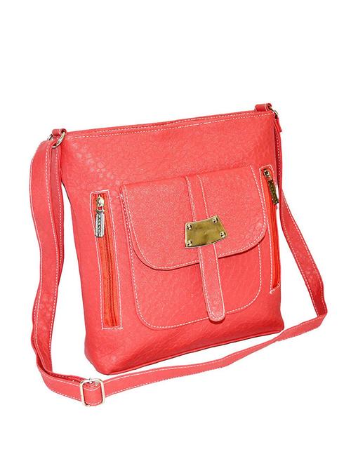 pink synthetic leather sling bag - 12151712 - Very Small Image - 1