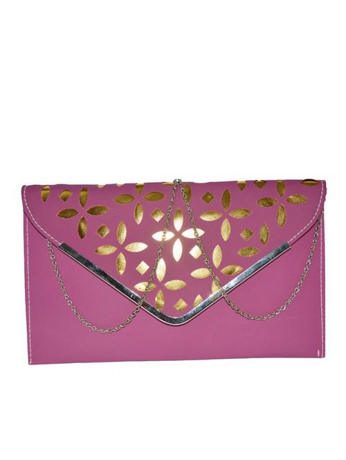 pink synthetic leather cutwork sling bag - 12151779 - Very Small Image - 1