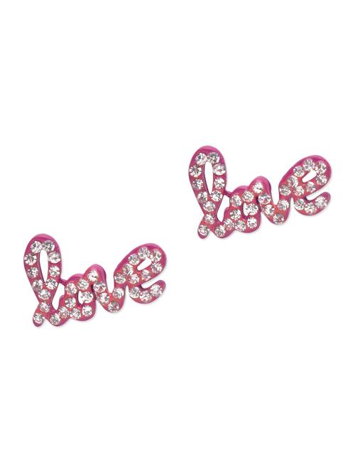 pink metallic studded earrings - 1215234 - Very Small Image - 1