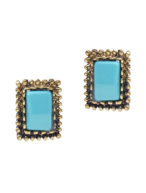 gold metallic embellished stud earrings - 1215235 - Very Small Image - 1
