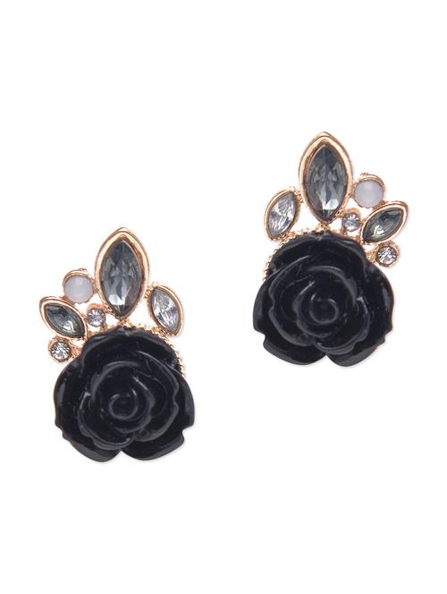 black metallic embellished stud earrings - 1215263 - Very Small Image - 1