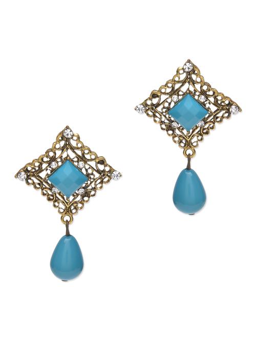 gold metallic embellished drop earrings - 1215285 - Very Small Image - 1