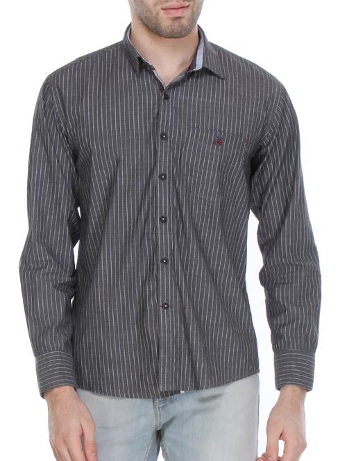 grey cotton casual shirt - 12152870 - Very Small Image - 1