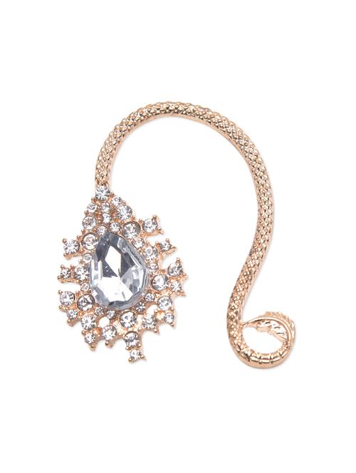gold metallic single ear cuff with precious stones - 1215334 - Very Small Image - 1