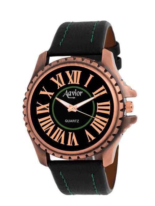 aavior antique aa.058 black analog watch for men and boys - 12155440 - Very Small Image - 1