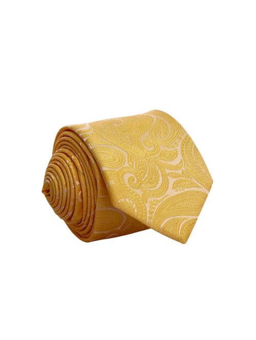 yellow color, micro fiber neck- tie - 12157446 - Very Small Image - 1