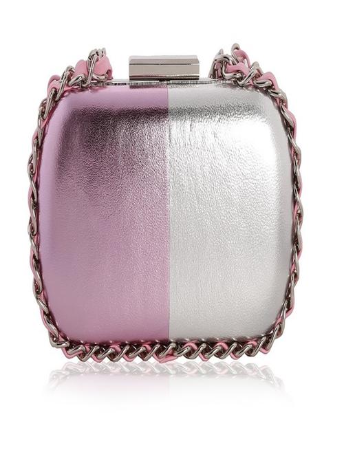 pink and silver leatherette box clutch - 1215889 - Very Small Image - 1