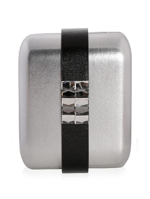 silver embellished leatherette box clutch - 1215897 - Very Small Image - 1